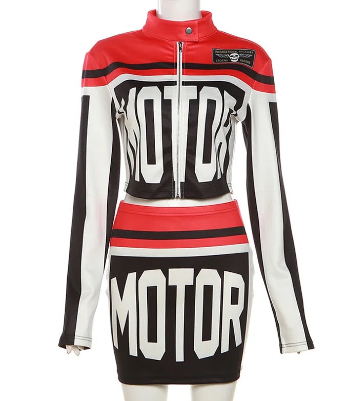 Motorsport Skirt Set (Red)