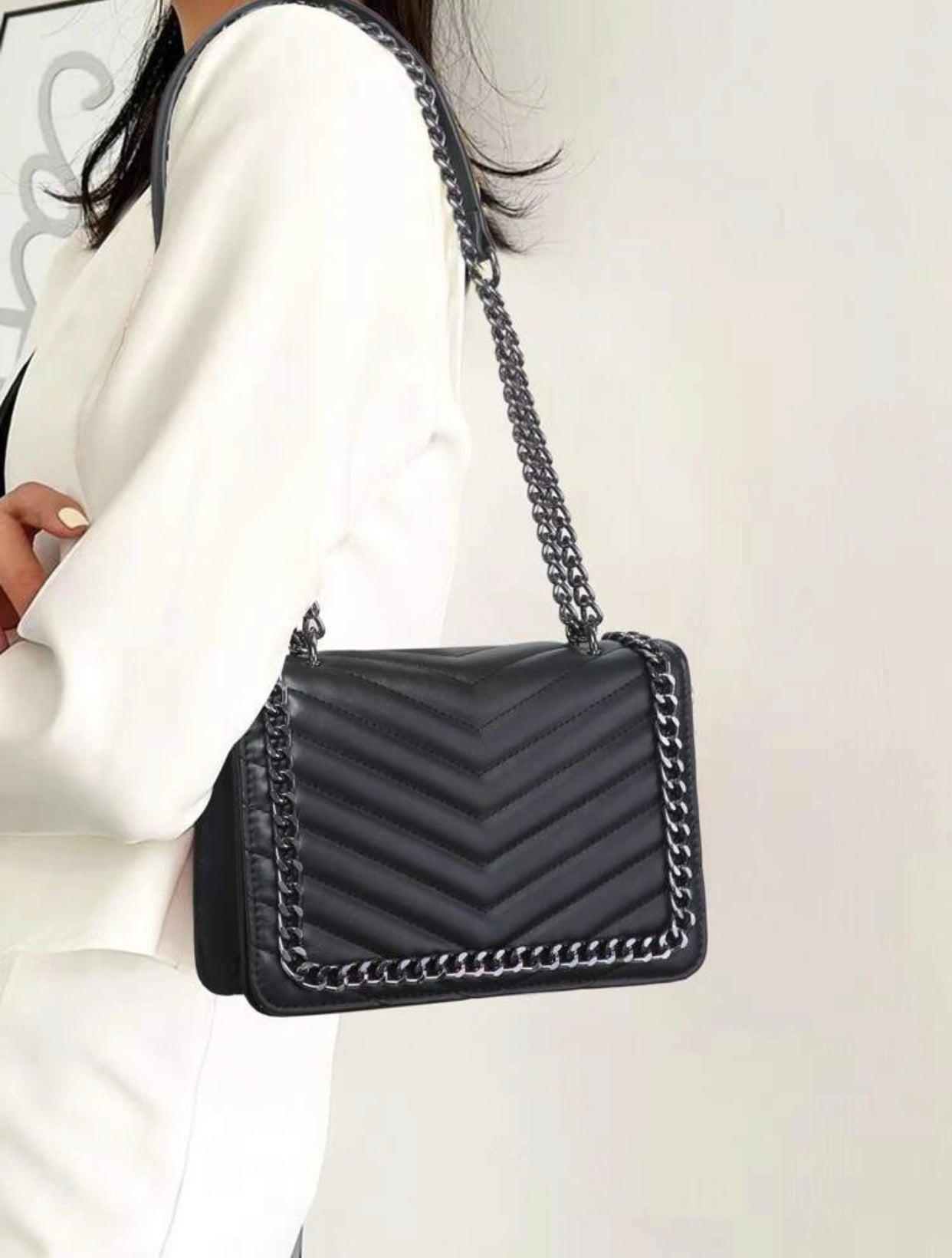 Black Chain Crossbody