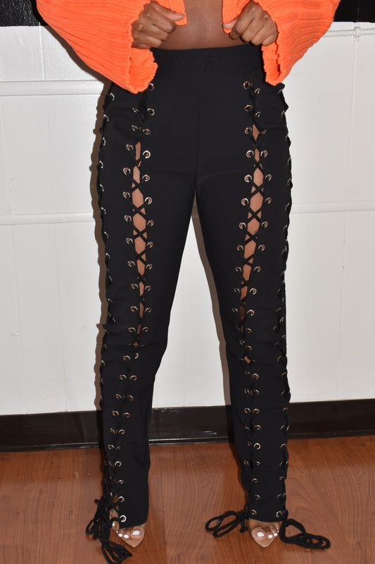 Lace up pants