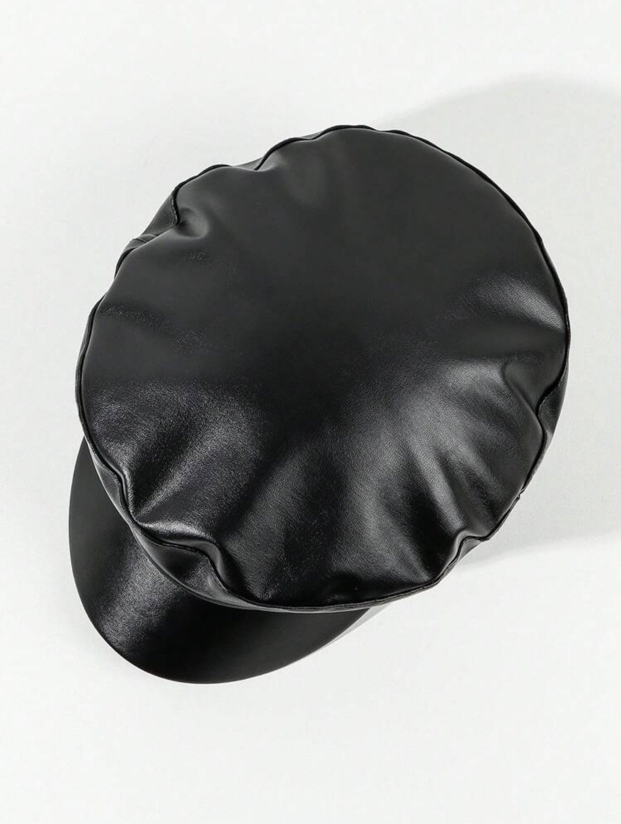 Faux Leather Brim Hat