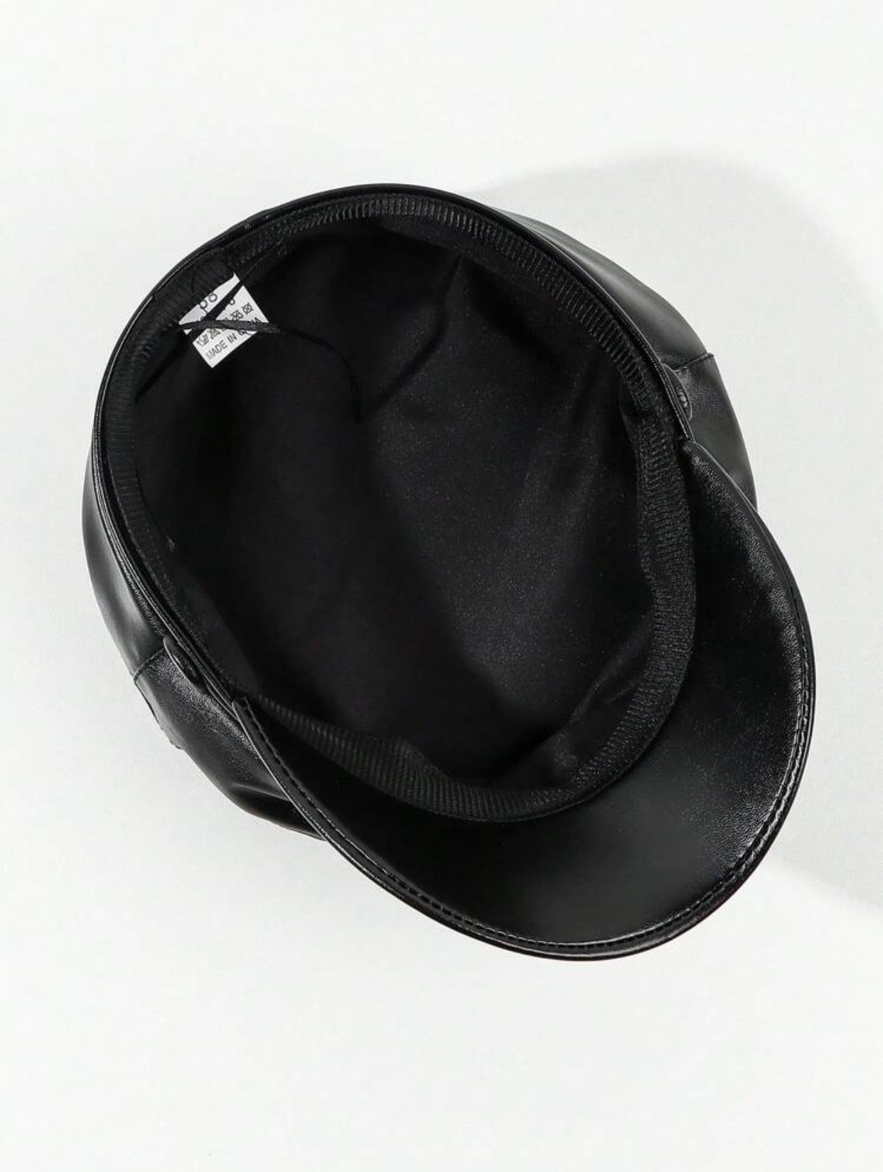 Faux Leather Brim Hat