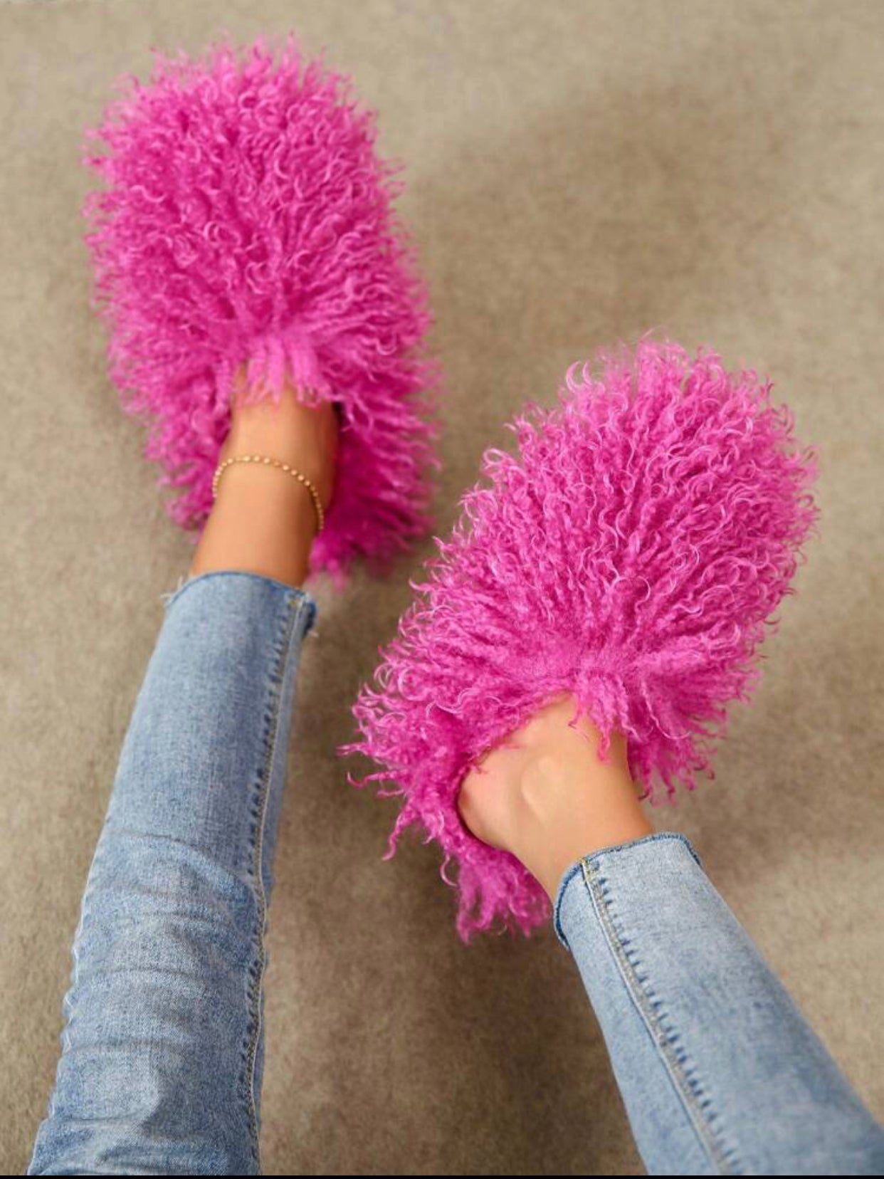 Pink Fur Slides