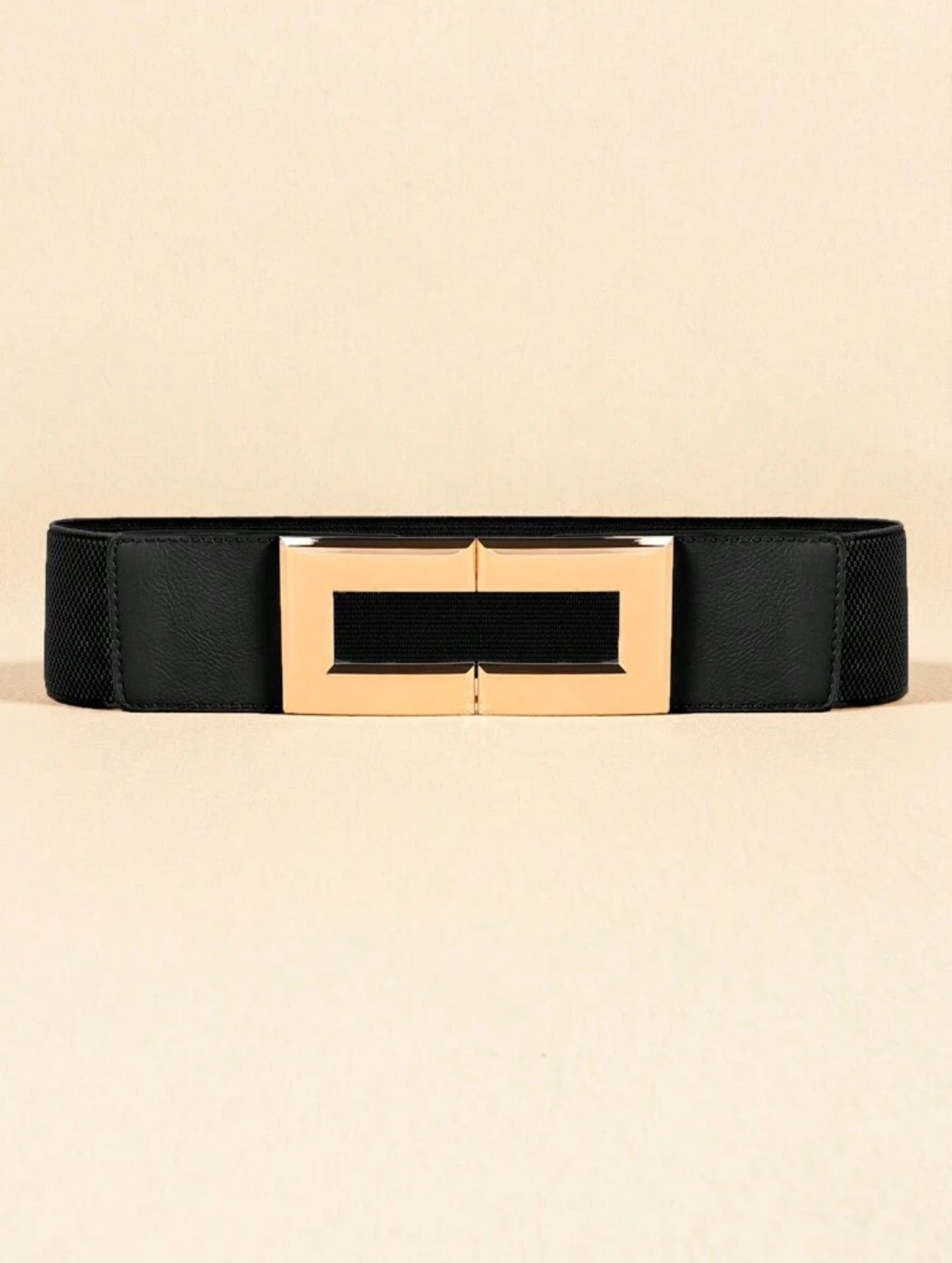 Elastic Gold Buckle Waist Belt