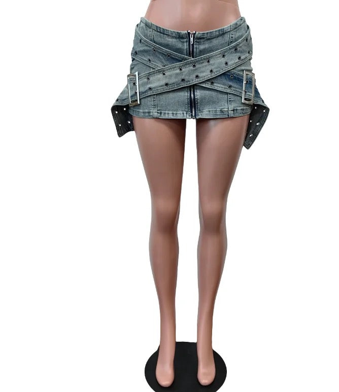 Girl Code Denim Mini Skirt