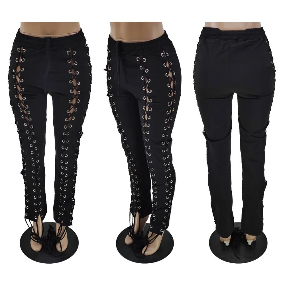 Lace up pants